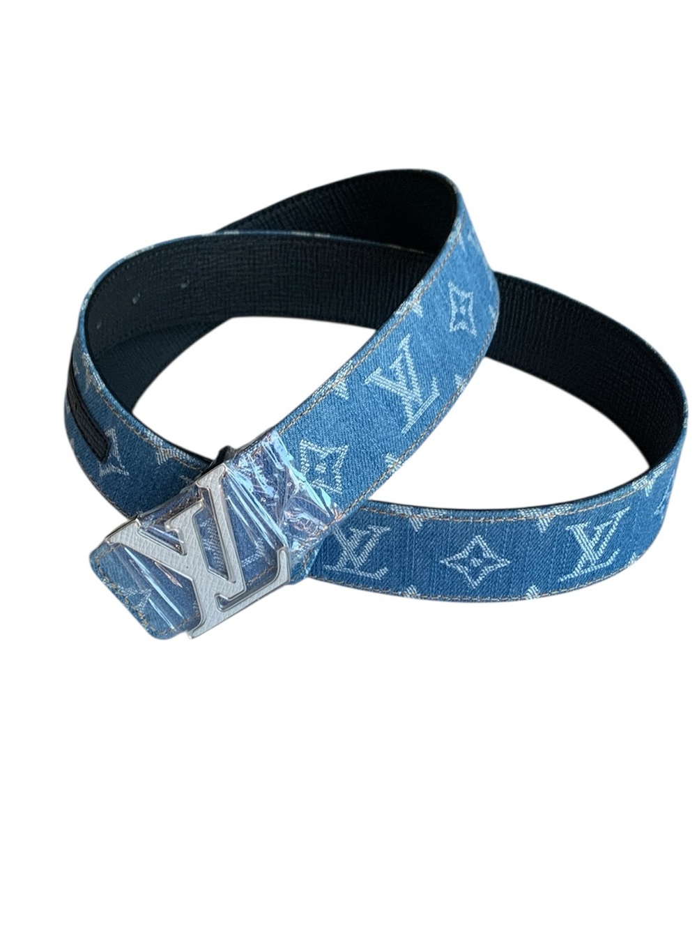 🆕 unisex Monogram Blue Belt | Statement Designer Accessory - Picture 9 of 13